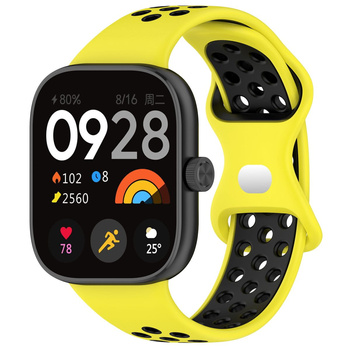 Pasek Bizon Strap Watch Octo do Redmi Watch 4 / Xiaomi Smart Band 9 Pro / 8 Pro, żółto-czarny