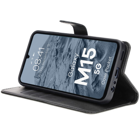 Etui z klapką Bizon Case Pocket do Galaxy M15 5G, czarne