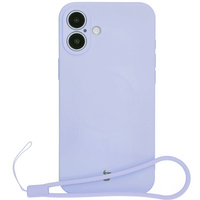 Silikonowe etui z pierścieniem magnetycznym Bizon Case Silicone Magnetic do iPhone 16 Plus, jasnofioletowe