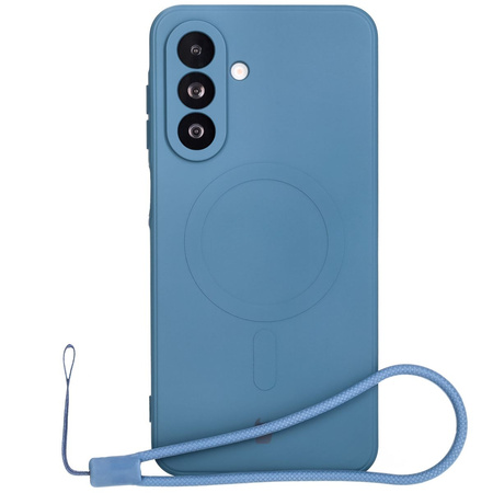 Silikonowe etui z pierścieniem magnetycznym Bizon Case Silicone Magnetic Sq do Galaxy A26 5G, granatowe