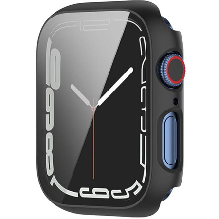 Etui ze szkłem Bizon Case, Case + Glass Set Apple Watch 8/7 41mm, czarne