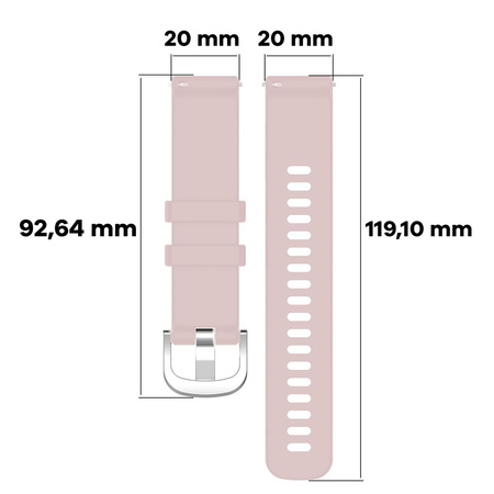 Pasek Bizon Strap Watch Silicone Pro do Garmin Vivoactive 5, pudrowy róż