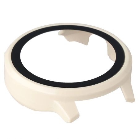 Etui ze szkłem do zegarka Bizon Case Watch Adamo do Garmin Venu 4 41 mm, beżowe