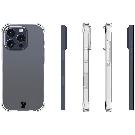 Etui + 2x folia na ekran + szkiełko na obiektyw Bizon Case Clear Pack do iPhone 16 Pro