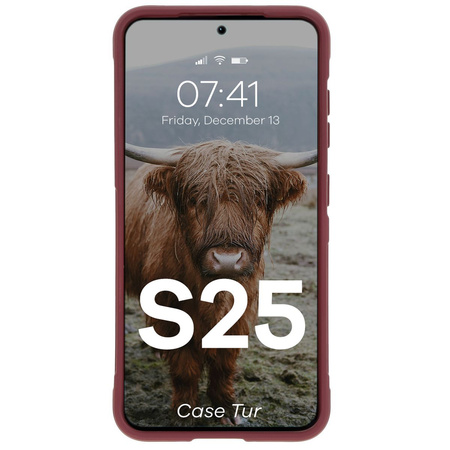 Pancerne etui Bizon Case Tur do Galaxy S25, burgundowe
