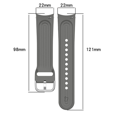 Pasek Bizon Strap Watch Silicone Pro do Xiaomi Watch S1 Pro, szary