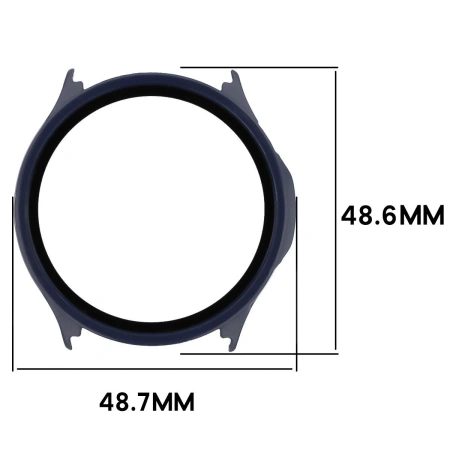 Etui ze szkłem do zegarka Bizon Case Watch Adamo do OnePlus Watch Lite 45 mm / Oppo Watch S 45 mm, granatowe