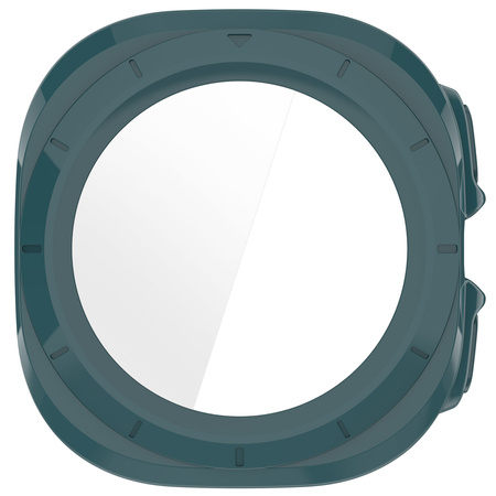 Etui ze szkłem do zegarka Bizon Case+Glass Watch do Galaxy Watch Ultra 2 / 1, zielone