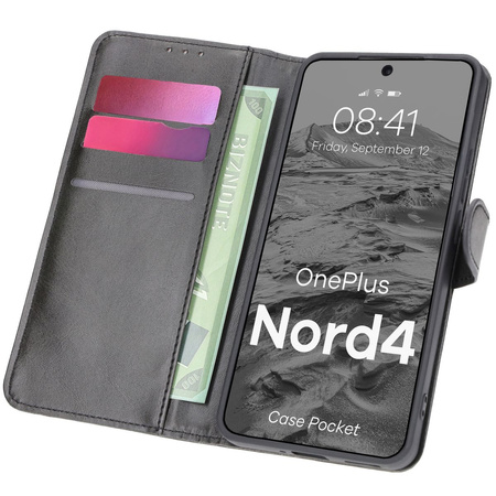 Etui z klapką Bizon Case Pocket do OnePlus Nord 4, czarne