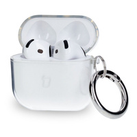 Elastyczne etui z karabińczykiem Bizon Case Headphone Clear do AirPods 4 przeźroczyste