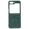 Etui Bizon Case Silicone Ring Sq do Samsung Galaxy Z Flip5, ciemnozielone