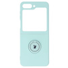 Etui Bizon Case Silicone Ring Sq do Galaxy Z Flip5, turkusowe