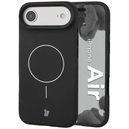 Silikonowe etui z pierścieniem magnetycznym Bizon Soft Case Magnetic do iPhone Air, czarne