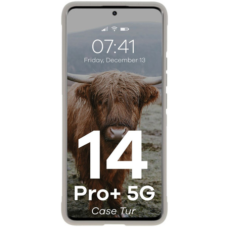 Pancerne etui Bizon Case Tur do Xiaomi Redmi Note 14 Pro Plus 5G, jasnoszare