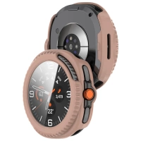 Etui ze szkłem do zegarka Bizon Case Watch Adamo do Samsung Galaxy Watch 8 Classic 46 mm, różowe