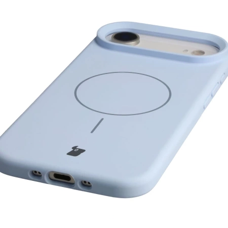 Silikonowe etui z pierścieniem magnetycznym Bizon Soft Case Magnetic do iPhone Air, błękitne