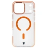 Etui z pierścieniem magnetycznym Bizon Case Marco do iPhone 17 Pro Max, przezroczyste z pomarańczową ramką
