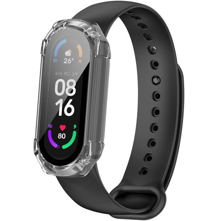 Etui ze szkłem Bizon Case AntiShock Set, Xiaomi Mi Band 7, przezroczyste