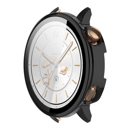 Etui ze szkłem do zegarka Bizon Case+Glass Watch do OnePlus Watch 3 43 mm, czarne