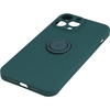Etui Bizon Case Silicone Ring do iPhone 13 Pro Max, ciemnozielone