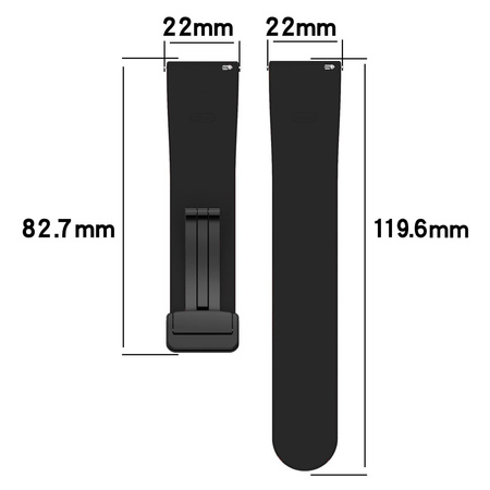 Silikonowy pasek Bizon Strap Watch Silicone L do Quick Release 22 mm, czarny