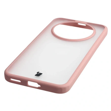 Etui Bizon Case Angelo do Honor Magic8 Lite, półprzezroczyste z jasnoróżową ramką