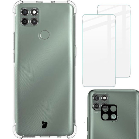 Etui + 2x szkło + obiektyw Bizon Case Clear Pack do Moto G9 Power, przezroczyste