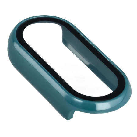 Etui ze szkłem do zegarka Bizon Case Watch Adamo do Xiaomi Smart Band 10, ciemnozielone
