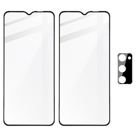 2x Szkło + szybka na aparat Bizon Edge Pack do Galaxy A03s