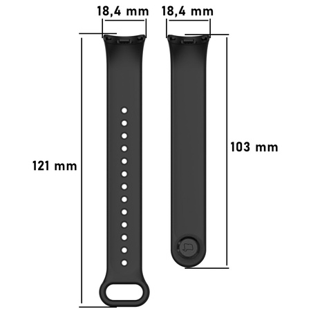 Pasek Bizon Strap Watch Dots do Xiaomi Mi Smart Band 8, czarny