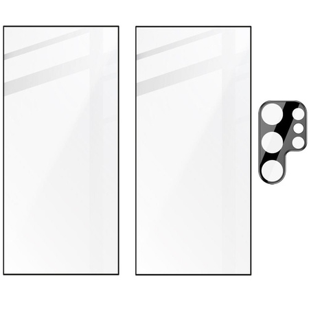 2x Szkło + szybka na aparat BIZON Edge 2 Pack do Galaxy S24 Ultra