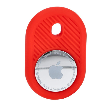 Etui Bizon Case Locator Travel do Apple AirTag, czerwone