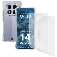 Elastyczne etui + 2x folia na ekran Bizon Case Clear Pack do Xiaomi Redmi Note 14 Pro 5G