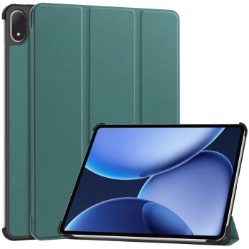Etui z klapką Bizon Case Tab Croc do OnePlus Pad 3 / 2 Pro / OPPO Pad 4 Pro, ciemnozielone