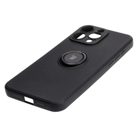 Etui Bizon Case Silicone Ring Sq do iPhone 15 Pro Max, czarne