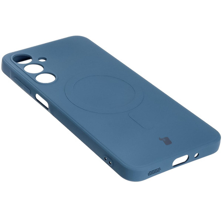Silikonowe etui z pierścieniem magnetycznym Bizon Case Silicone Magnetic Sq do Galaxy A16 4G / 5G, granatowe