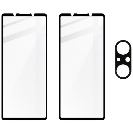 2x Szkło + szybka na aparat BIZON Edge 2 Pack do Sony Xperia 5 V