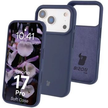 Silikonowe etui Bizon Soft Case do iPhone 17 Pro, ciemnoniebieskie