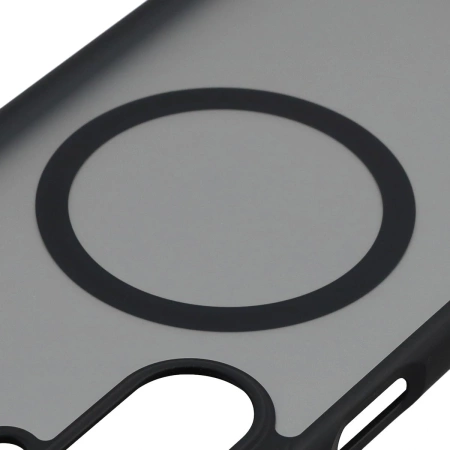 Etui z pierścieniem magnetycznym Bizon Case MatteO do Galaxy A17 5G, przydymione-czarne