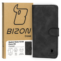 Etui z klapką Bizon Case Pocket do Xiaomi Redmi Note 12 5G / Xiaomi Poco X5, czarne