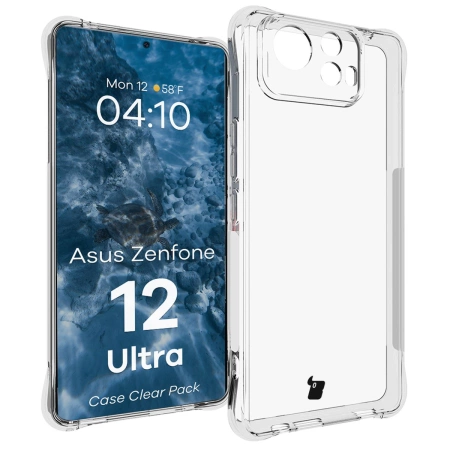 Elastyczne etui + 2x szkło Bizon Case Clear Pack do Asus Zenfone 12 Ultra, przezroczyste