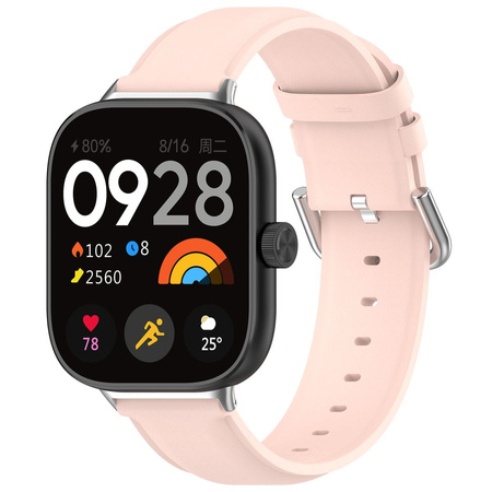 Pasek Bizon Strap Watch Casual do Redmi Watch 4 / Xiaomi Smart Band 9 Pro / 8 Pro, jasnoróżowy