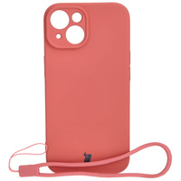 Etui Bizon Case Silicone do Apple iPhone 15, brudny róż