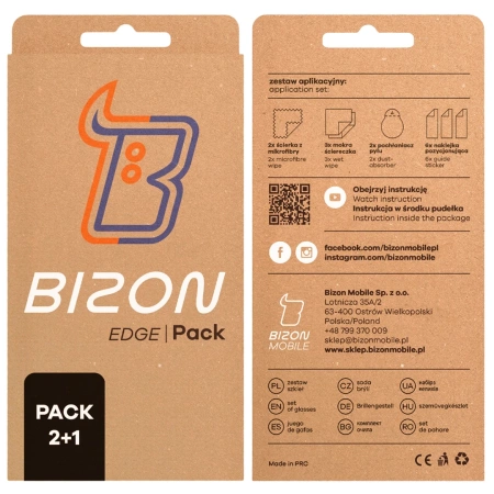 2x Szkło + szybka na aparat Bizon Edge 2 Pack do Xiaomi POCO X7 Pro
