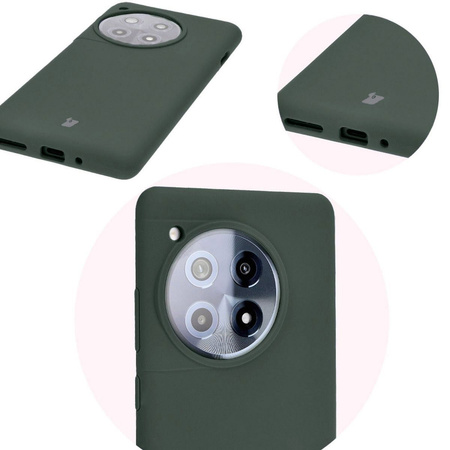 Silikonowe etui Bizon Soft Case do OnePlus 12R, ciemnozielone