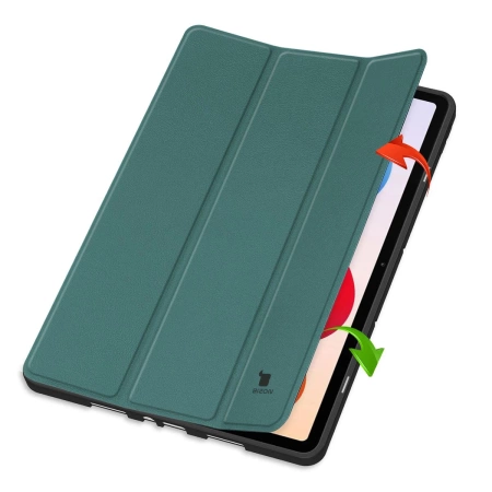 Etui z klapką Bizon Case Tab Lizard do Xiaomi POCO Pad M1 / Redmi Pad 2 Pro, ciemnozielone