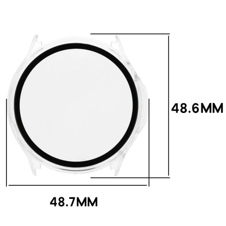 Etui ze szkłem do zegarka Bizon Case Watch Adamo do OnePlus Watch Lite 45 mm / Oppo Watch S 45 mm, przezroczyste