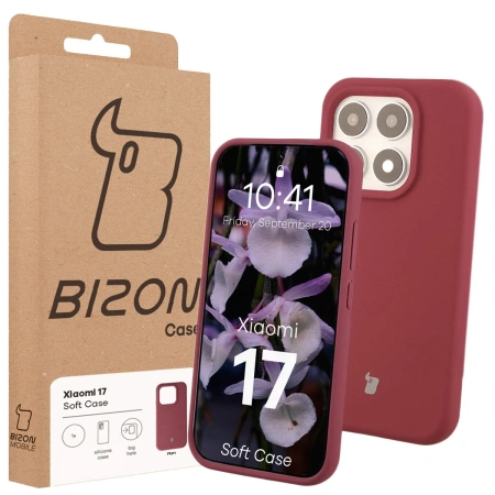 Silikonowe etui Bizon Soft Case do Xiaomi 17, ciemnofioletowe