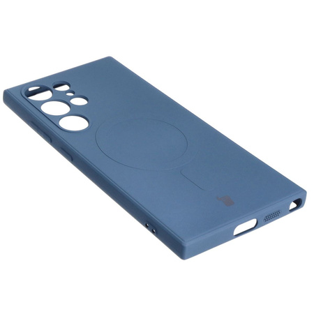 Etui Bizon Case Silicone Magnetic Sq do Galaxy S24 Ultra, granatowe
