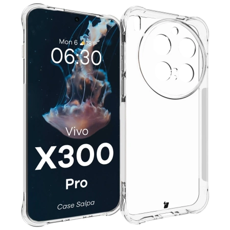Elastyczne etui Bizon Case Salpa do Vivo X300 Pro, przezroczyste